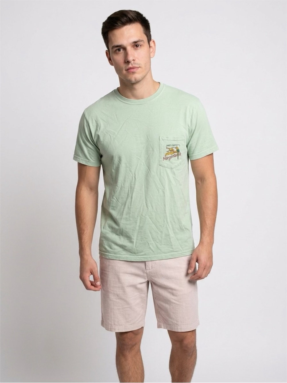 Margaritaville Men’s Pocket Tee with Tropical Pocket Print